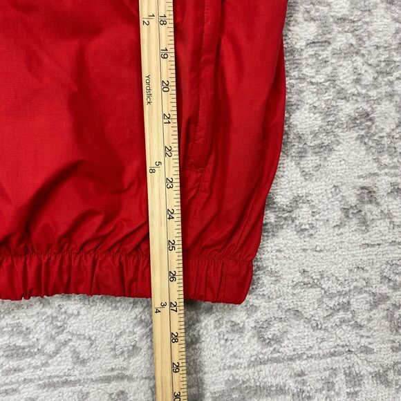 Footjoy FJ Pullover Golf Windbreaker Red 1/4 Button Jacket Mens Size Medium - Picture 3 of 8